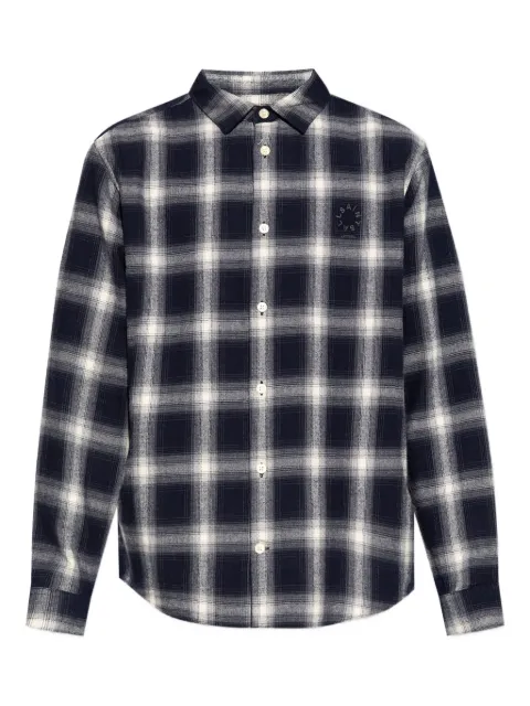 AllSaints check-embroidered shirt Blue HAVENM051SD