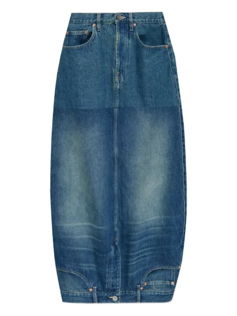 VETEMENTS upside-down denim midi skirt Blue WH76DK880VBBG