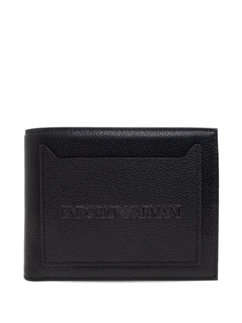 Emporio Armani embossed-logo leather wallet Black EM001580AF13788