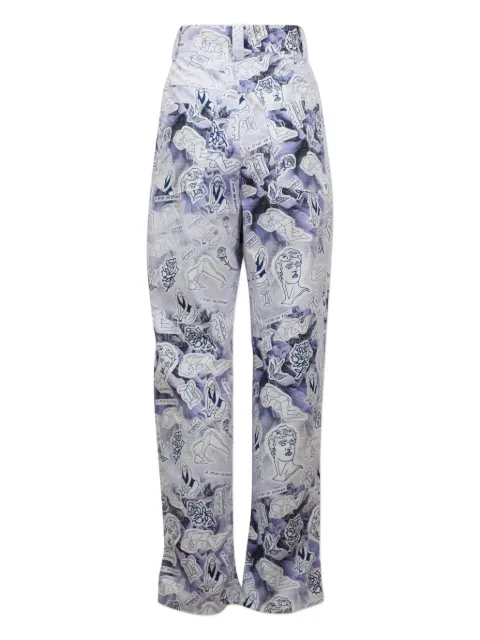 Baum Und Pferdgarten geometric-print trousers Purple BAUMUERSLIL1607