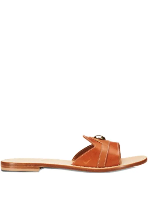 CAPRI POSITANO SANDALS Gallia leather stud sandals Brown CAPRIALSRAW9591