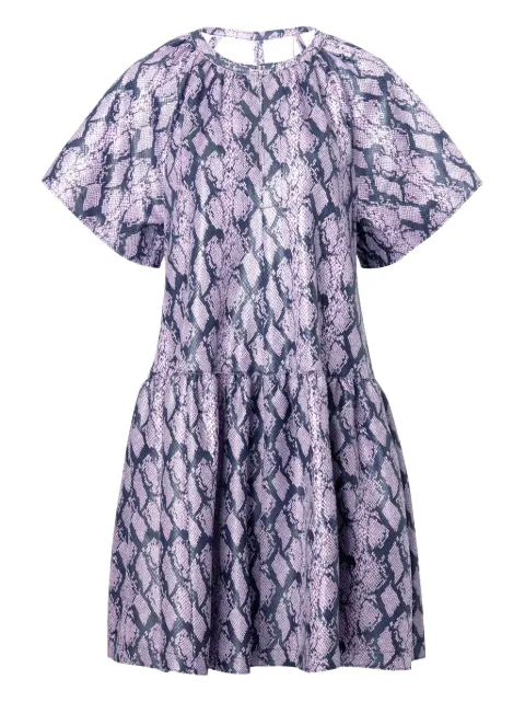 STAND STUDIO Kaitlyn snake-print tiered mini dress Purple STANDESSPUR0095