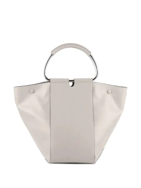 Stée Neo circular-handle leather tote bag White STEABAGOFFE12