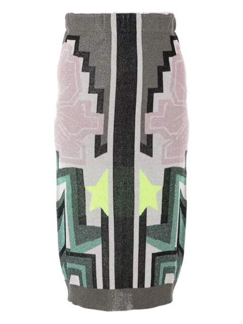 Circus Hotel geometric-print midi skirt Neutrals H9AC86