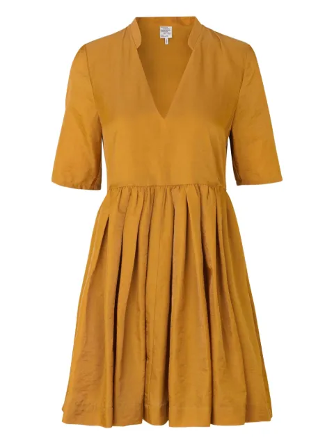 Baum Und Pferdgarten Aubrie V-neck pleated dress Yellow BAUMUESSCAT2383