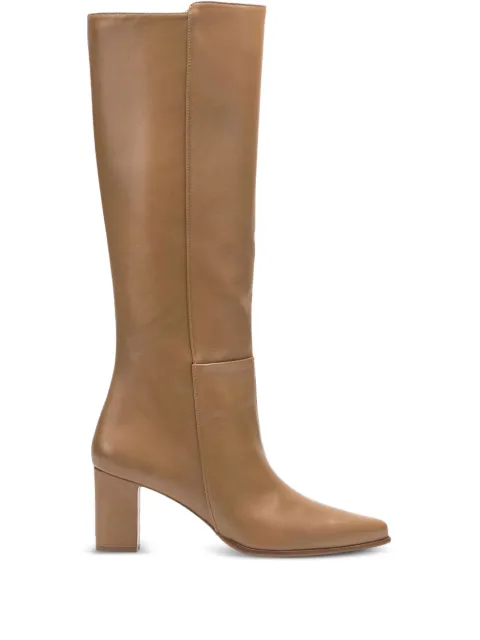 Flattered Tess leather zip-detail knee-high boots Neutrals FLATTEOTSCOG5028