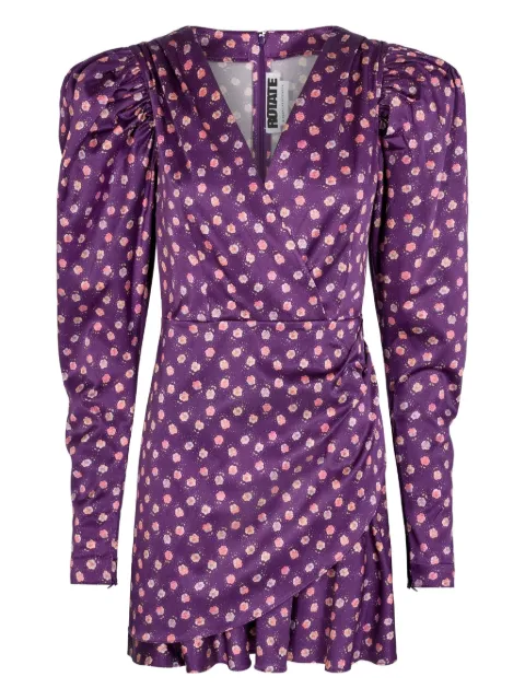 ROTATE BIRGER CHRISTENSEN puff-sleeve floral print mini dress Purple 900869