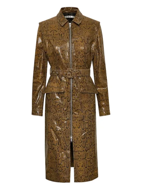 Gestuz Colette snakeskin-print belted midi dress Brown GESTUZESSRUB8646