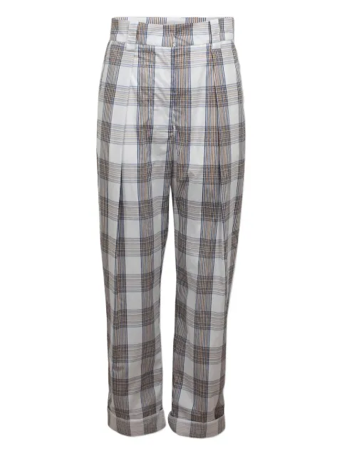 Baum Und Pferdgarten Noberta pleated check trousers Neutrals BAUMUERSCRE8487