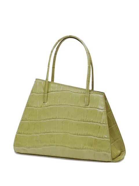 Liffner mini croc-embossed leather top-handles tote bag Green BAGYEL2086