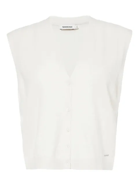 SIMKHAI button-front cashmere vest White 4256004K