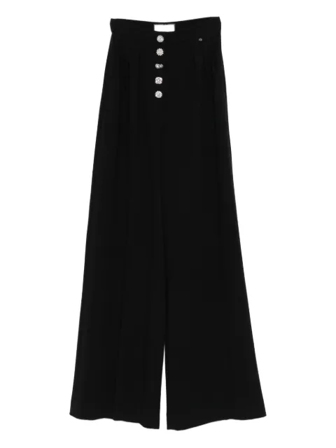 NISSA pleated crystal-embellished trousers Black PS1351