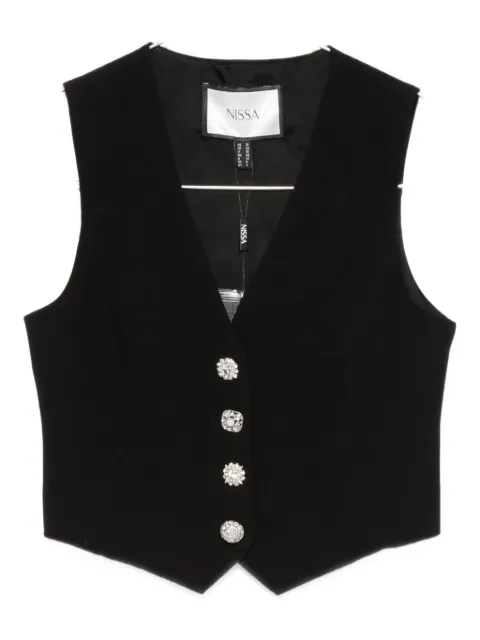 NISSA jewel-button gilet Black VS1351