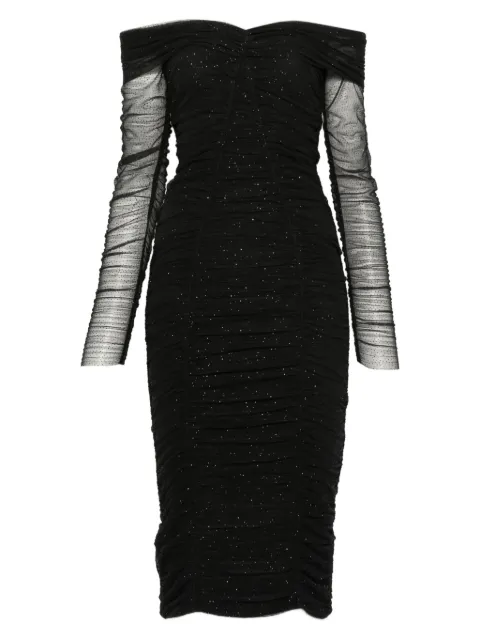 NISSA off-shoulder sequin-embellished mini dress Black RS16148