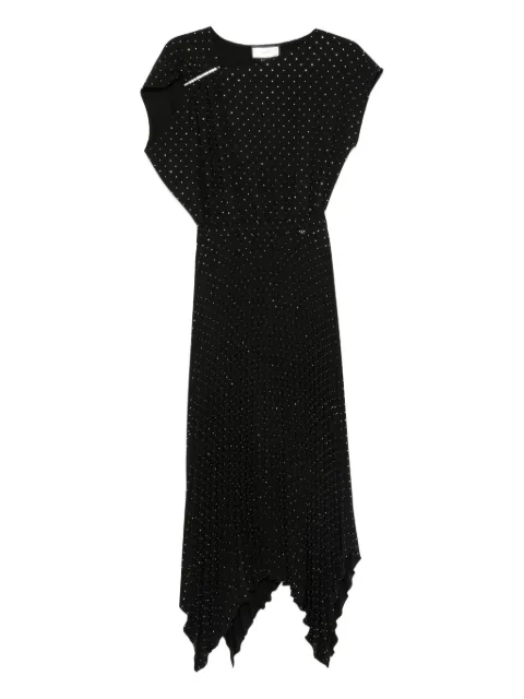 NISSA embellished asymmetric midi dress Black RS16149