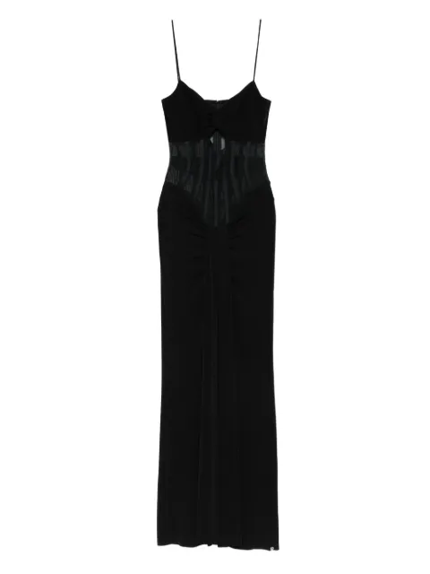 NISSA waist-corset maxi dress Black RRS16003