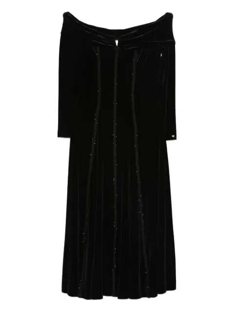NISSA crystal-embellishment midi dress Black RS16082