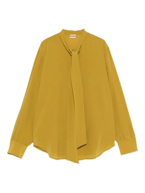 Massimo Alba Sheila neck-tie blouse Green 28D0SHEILT4258