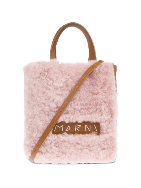 Marni shearling tote bag Pink SHMP0040L8P8680