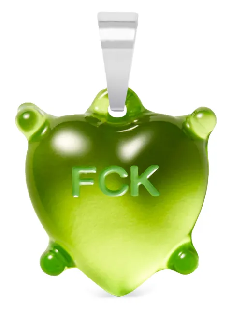 Crystal Haze Dilemma Heart 'FCK' necklace pendant Silver CRYSTATORSIL0985