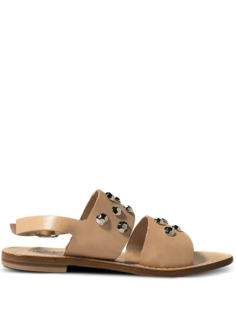 CAPRI POSITANO SANDALS Ottavia studded leather sandals Neutrals CAPRIALSRAW2087