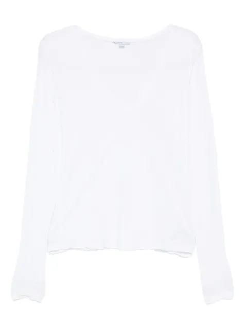 James Perse V-neck long-sleeve T-shirt White WUC3225WHTWHITE