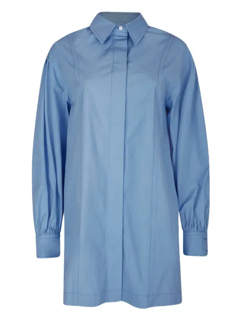 Loulou Zena puff-sleeve shirt mini dress Blue LOULOUESSBLU5676
