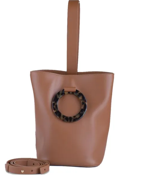 Nico Giani large Aurora ring-detail leather bucket bag Brown NG1070MATACRYLI