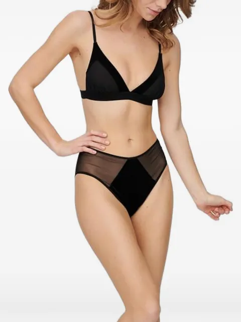 Undress Code velvet-trimmed triangle bra Black 105XSBLACK