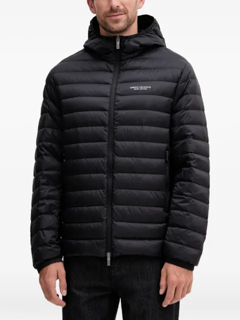 Armani Exchange hooded quilted jacket Black XM001577