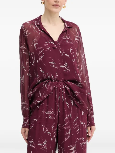 Armani Exchange floral-print long-sleeve blouse Purple XW001019