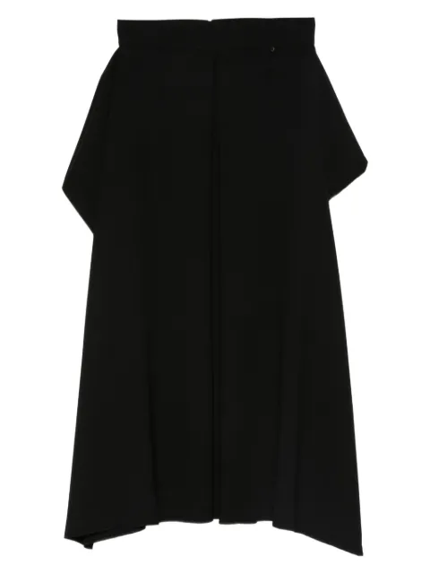 NISSA pleated asymmetric midi skirt Black F16218