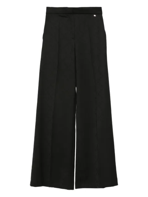 NISSA pressed-pleat geometric-pattern trousers Black P1347