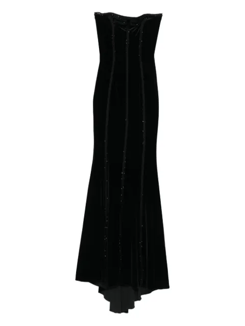 NISSA embellished velvet maxi dress Black RS16095