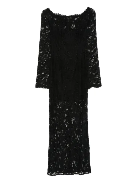 MANURÍ lace-embellished boat-neck maxi dress Black MRFW25DR9VIPL0802