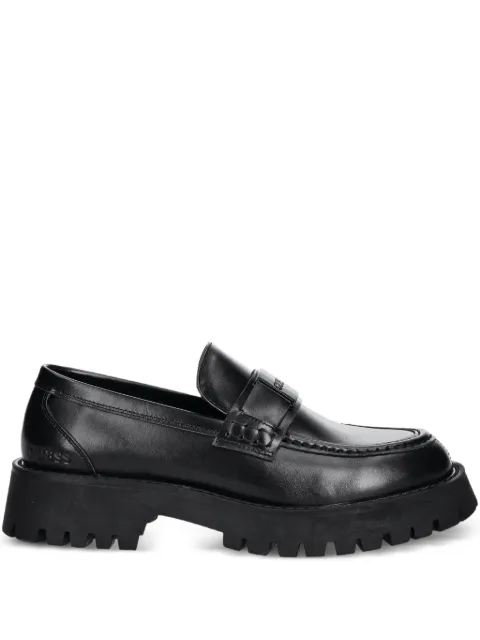 GUESS USA logo-plaque lug-sole loafers Black FMTGORLEA14