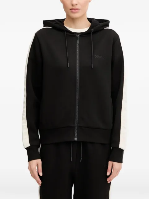 GUESS USA stripe zip hoodie Black V5YQ00KB3P2