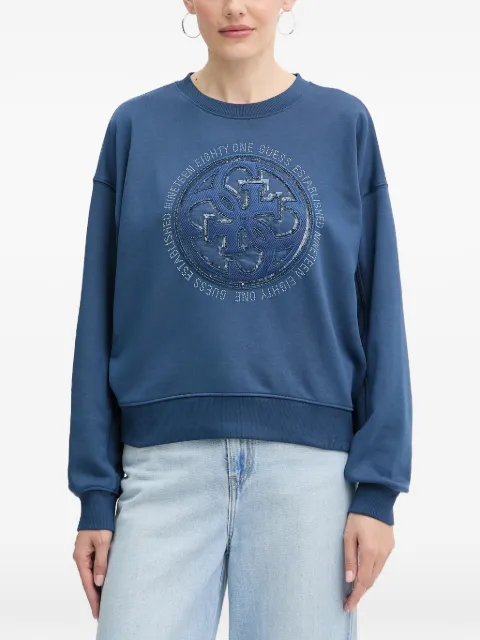 GUESS USA logo-print sweatshirt Blue W5YQ07KB681