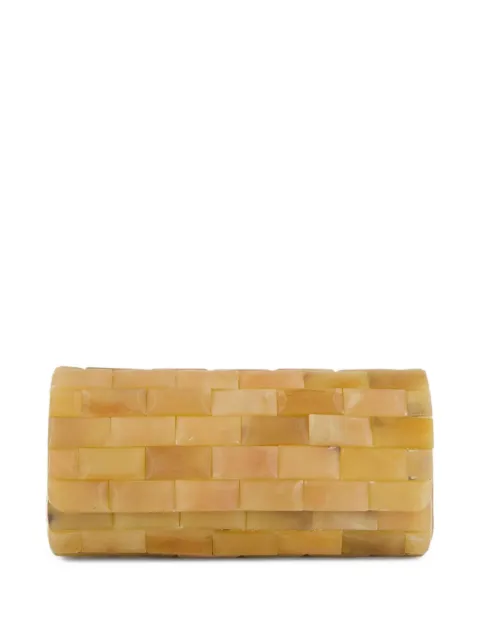 Glorinha Paranaguá Anouska brick-pattern clutch bag Neutrals CT160718