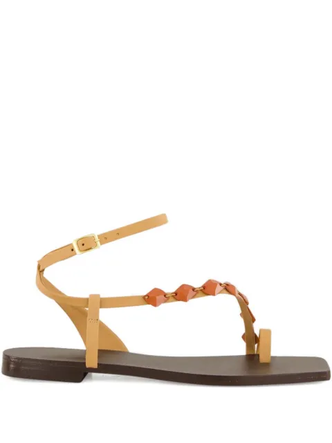 Johanna Ortiz Dazzling leather crest sandals Neutrals AC02482