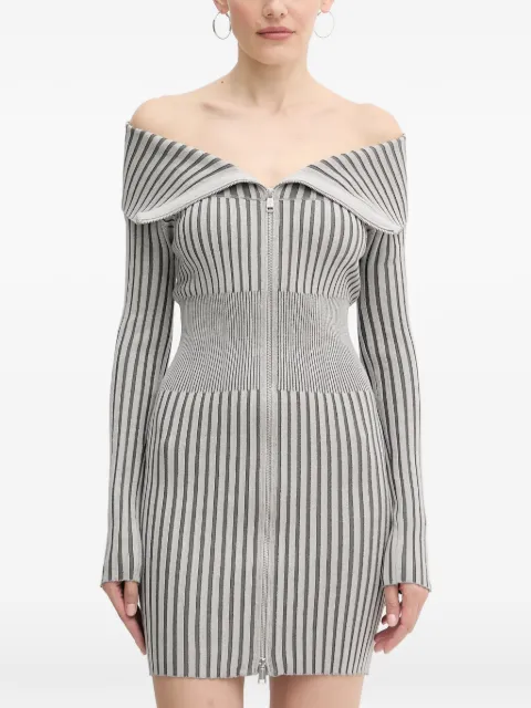 GUESS USA striped zip-fastening mini dress Grey W5YK28Z30I2
