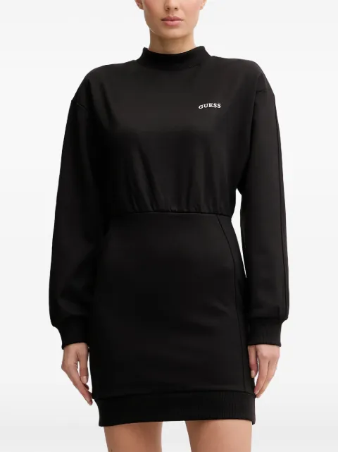 GUESS USA Long Sleeve Logo Dress Black V5YK02KCX22