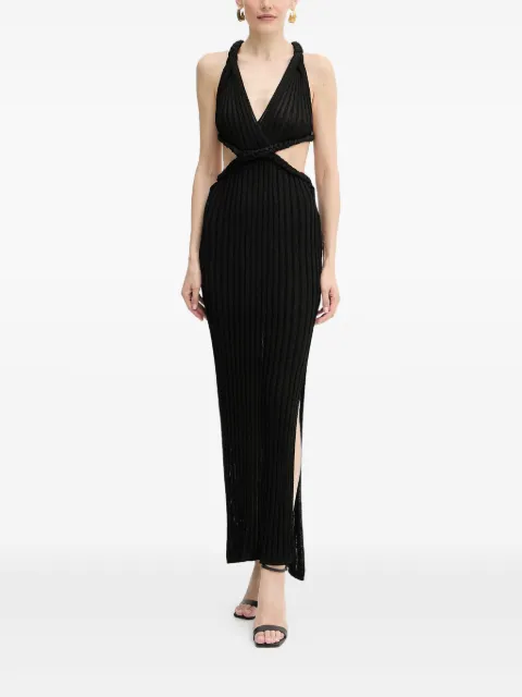 GUESS USA braided-detail cut-out maxi dress Black W5YK0OZ0210