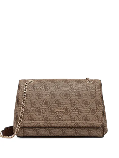 GUESS USA monogram chain satchel Brown HWBG9672210