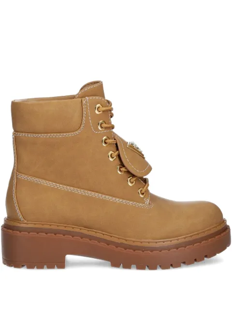 GUESS USA logo-plaque lace-up boots Brown FLTLVYELE10
