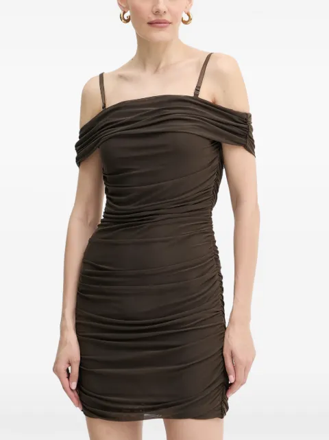 GUESS USA ruched strap dress Brown W5YK21KCZC2
