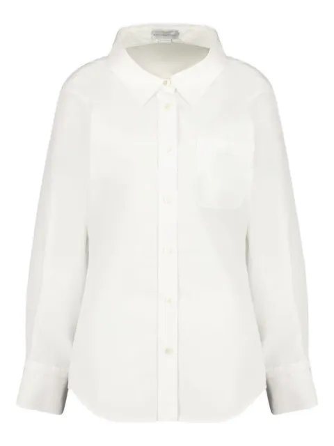 Stella McCartney long-sleeve button-up cotton poplin shirt White 620175SMA90