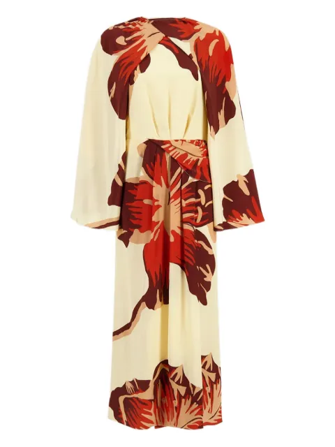 Johanna Ortiz Odyssey floral-print midi dress Neutrals PT03143
