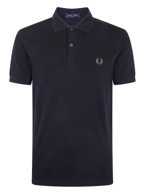 Fred Perry laurel-embroidered polo shirt Black FPM600055