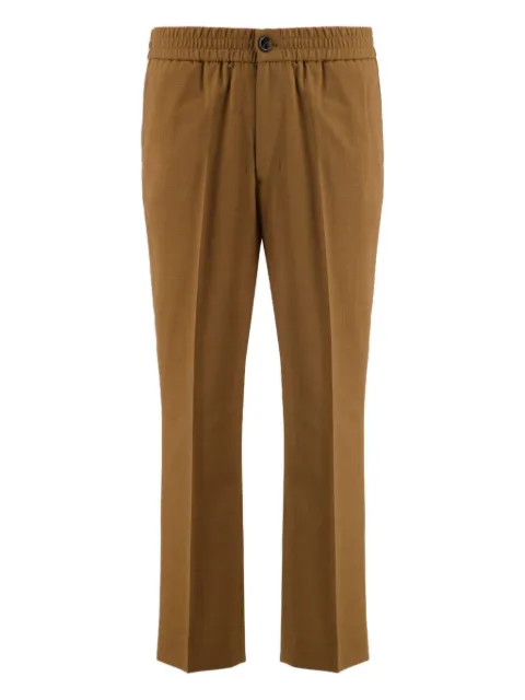 AMI Paris elasticated-waist wool trousers Brown HTR226WV0066